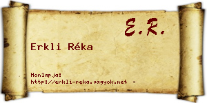 Erkli Réka névjegykártya